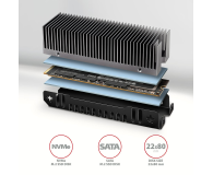 Axagon CLR-M2XT, aluminiowy pasywny radiator M.2 SSD disk, 24 mm - 1353444 - zdjęcie 2